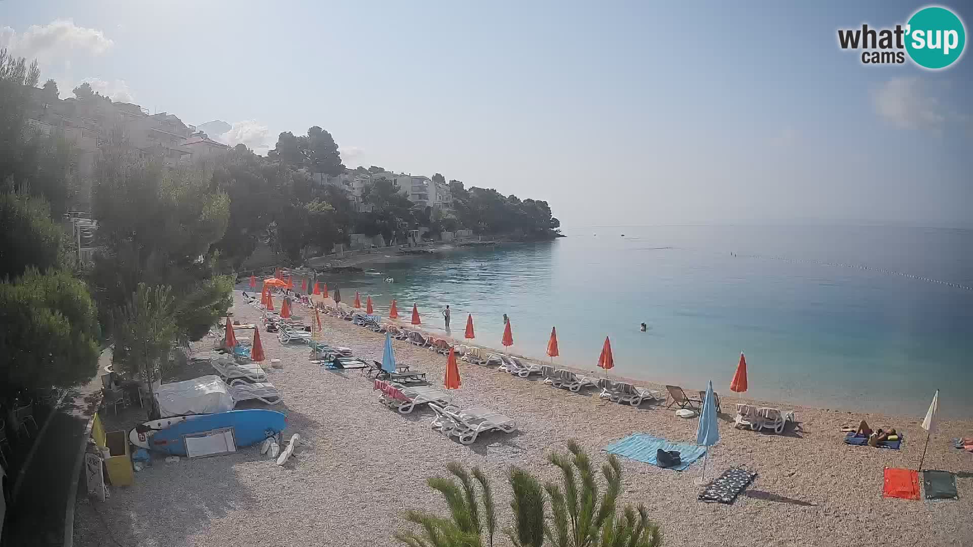 Spletna kamera Plaža Lučica Brela – Pogled v živo na Jadransko obalo