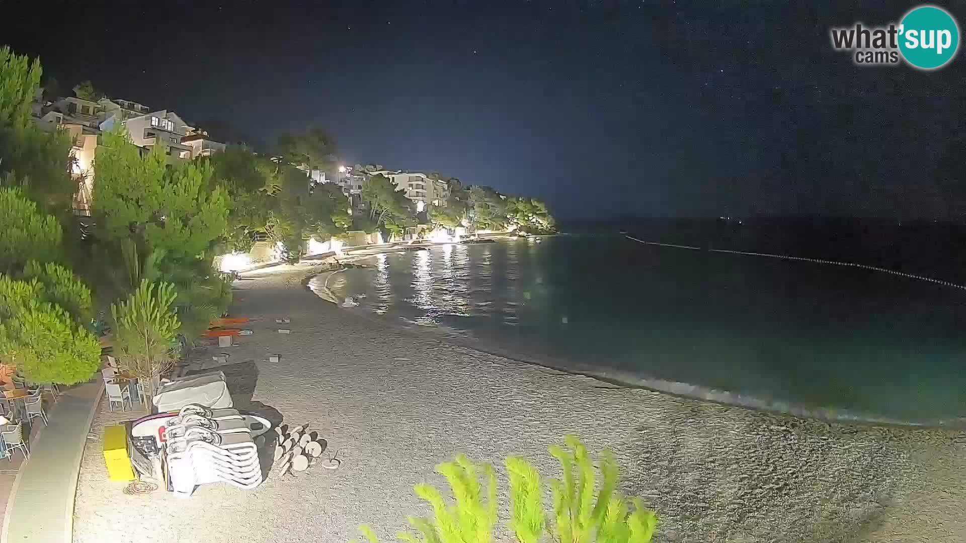 Webcam Plage Lučica Brela – Vue en direct sur la côte adriatique