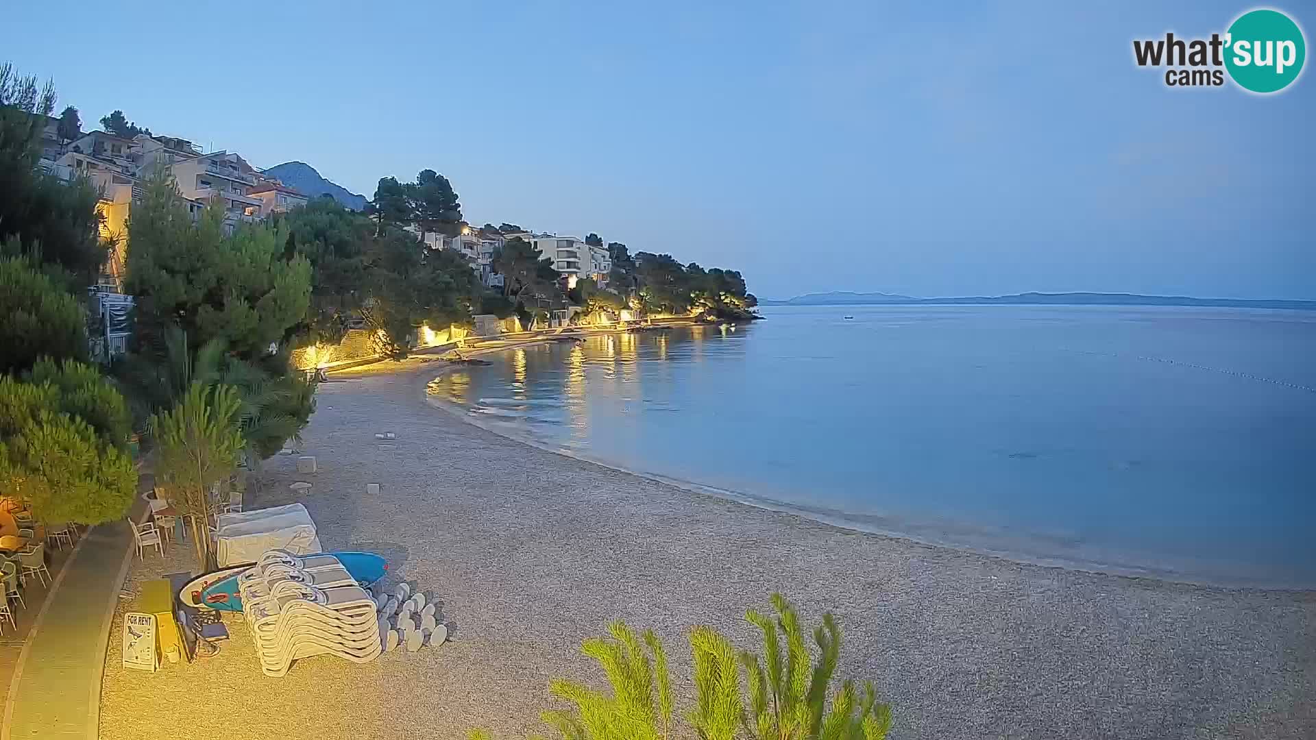 Webcam Plage Lučica Brela – Vue en direct sur la côte adriatique