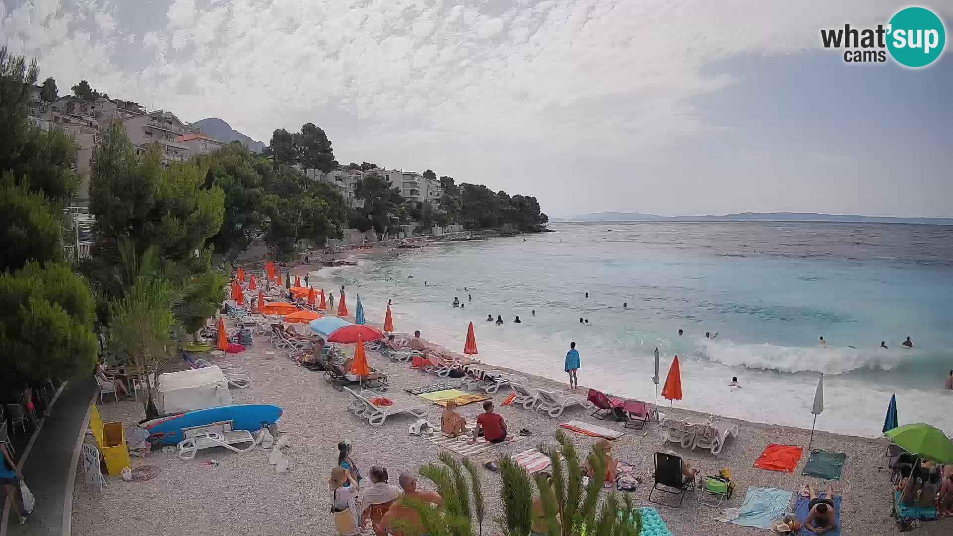 Webcam Spiaggia Lučica Brela – Vista live sulla costa adriatica