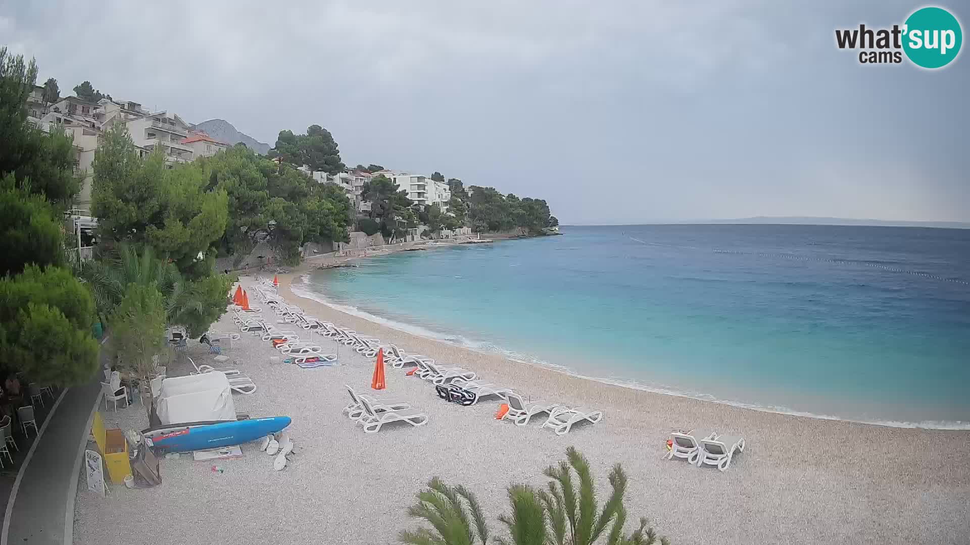 Webcam Plage Lučica Brela – Vue en direct sur la côte adriatique