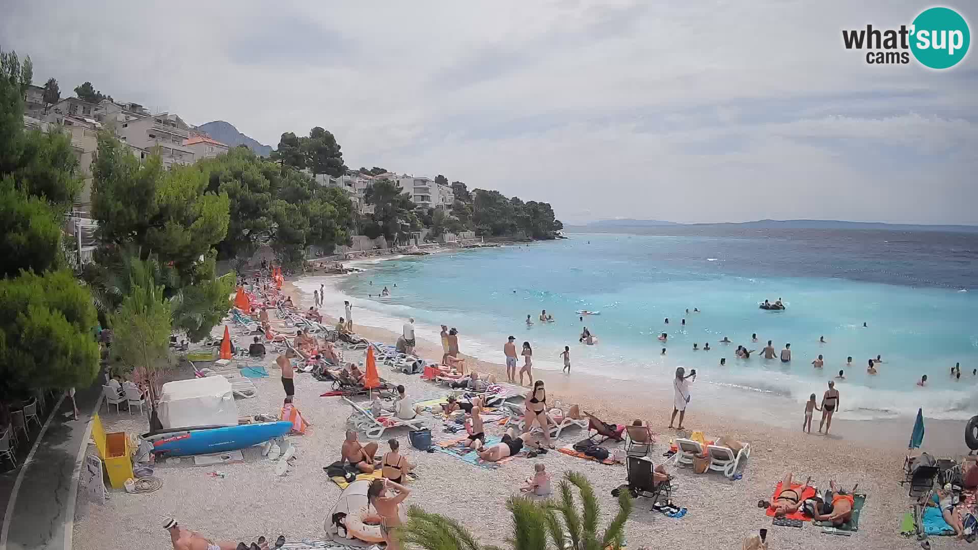 Webcam Plage Lučica Brela – Vue en direct sur la côte adriatique