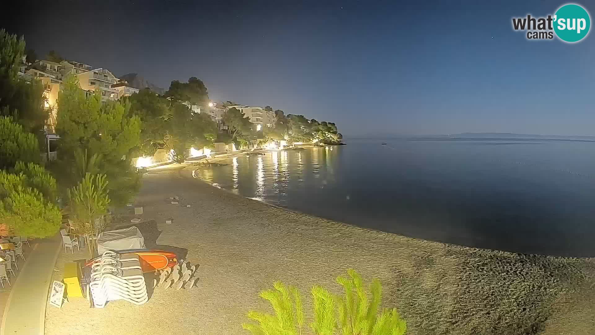 Webcam Lučica Strand Beach Brela – Liveblick von der Adriaküste