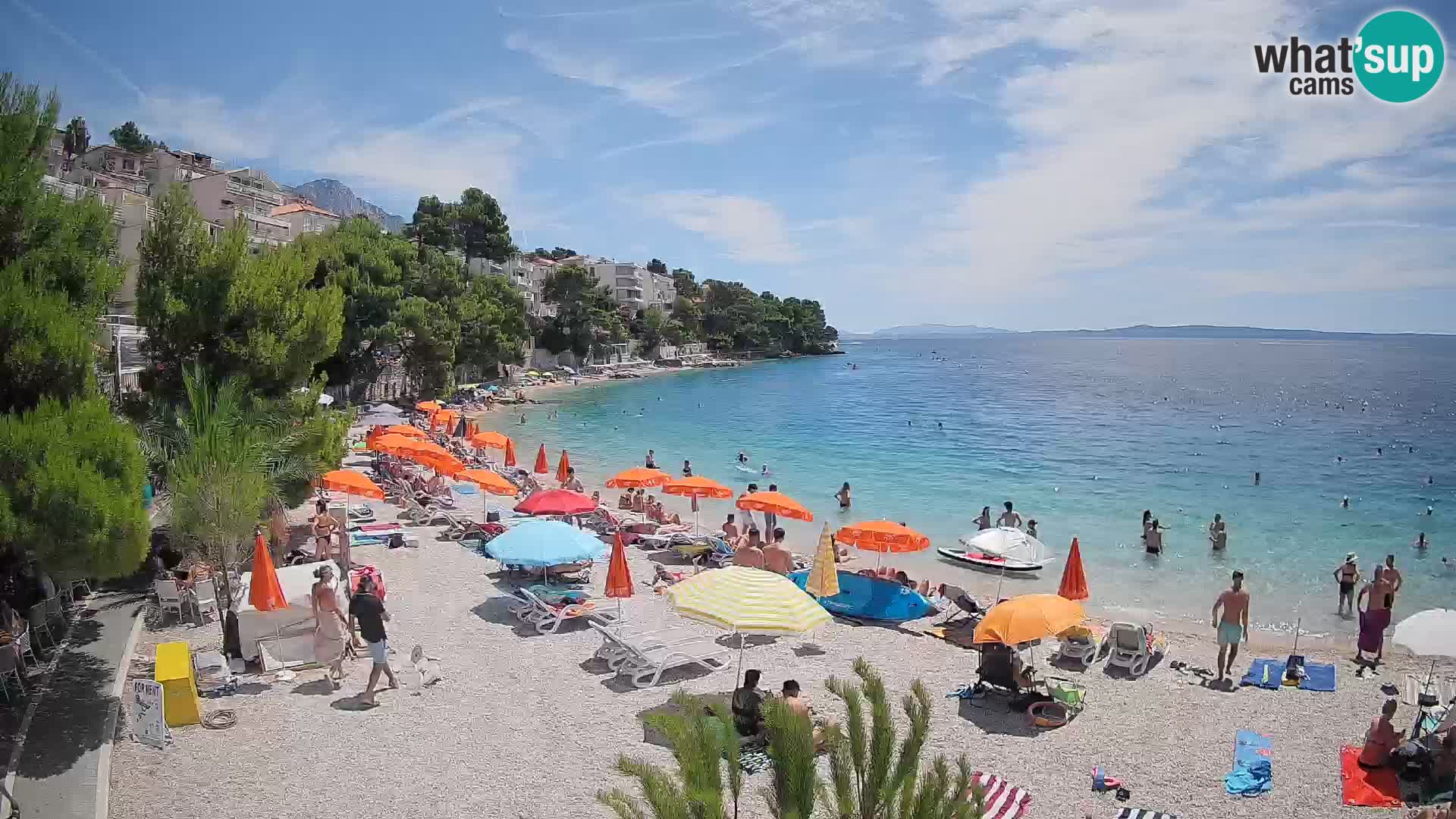 Webcam Playa Lučica Brela – Vista en directo de la costa adriática