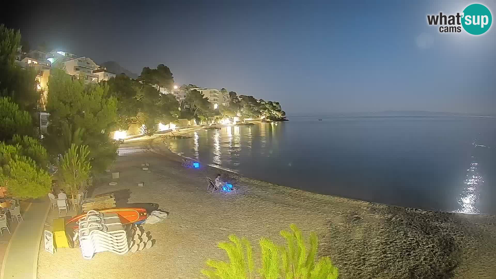 Webcam Lučica Strand Beach Brela – Liveblick von der Adriaküste