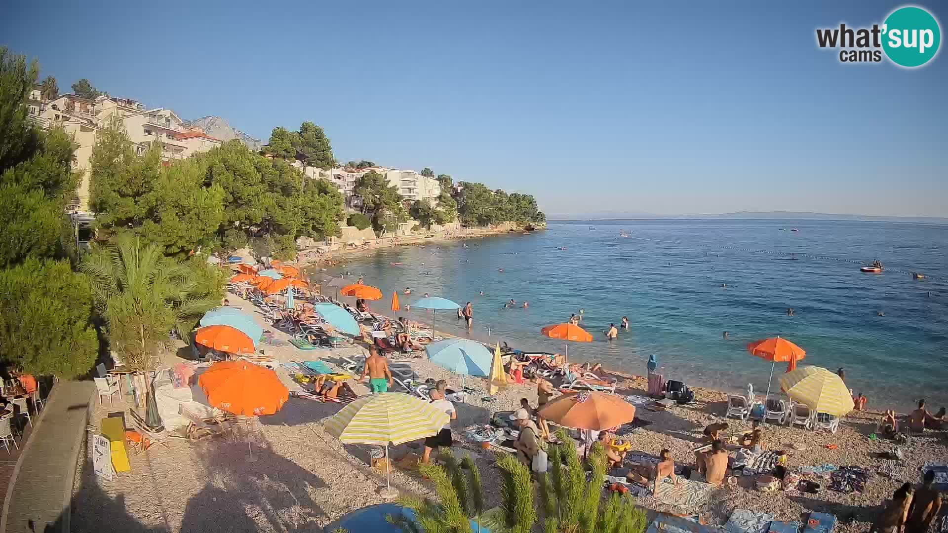 Webcam Lučica Strand Beach Brela – Liveblick von der Adriaküste