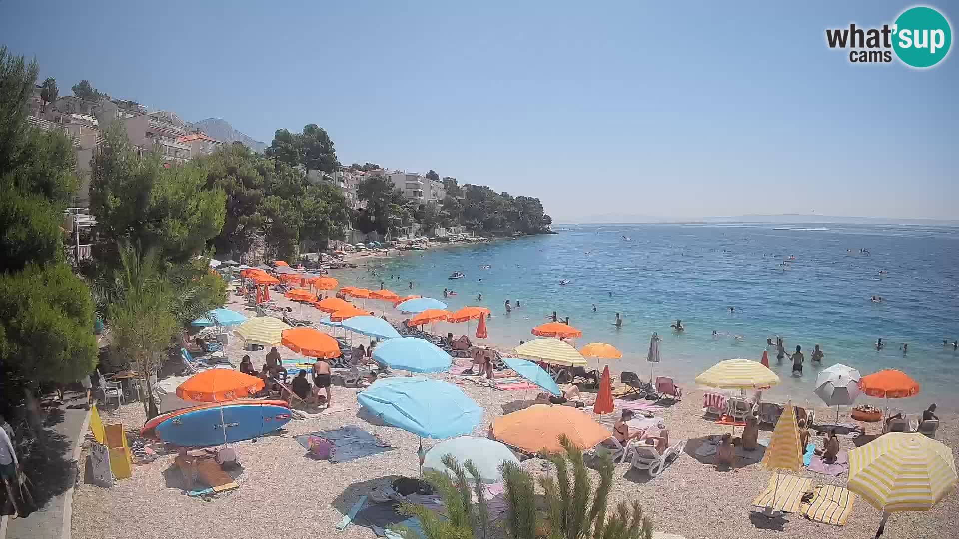 Webcam Lučica Strand Beach Brela – Liveblick von der Adriaküste