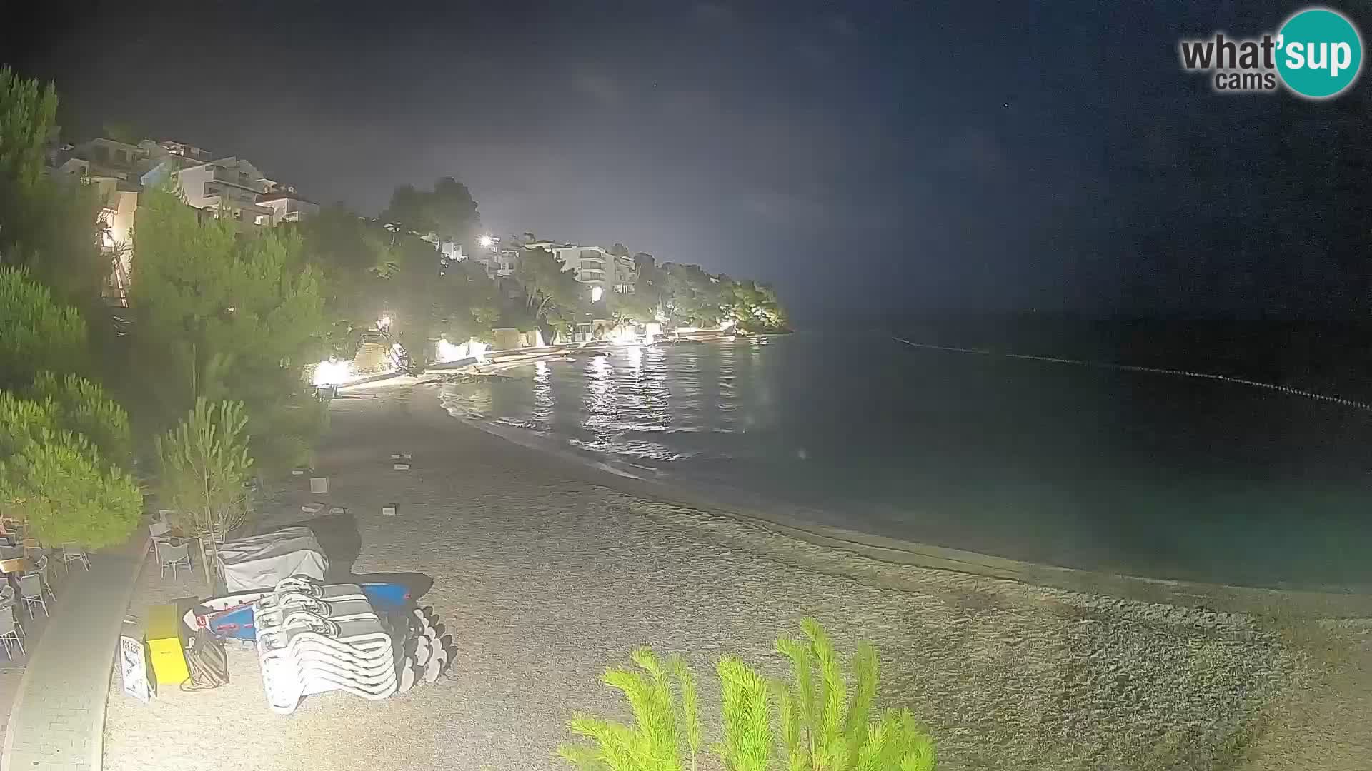Webcam Lučica Strand Beach Brela – Liveblick von der Adriaküste