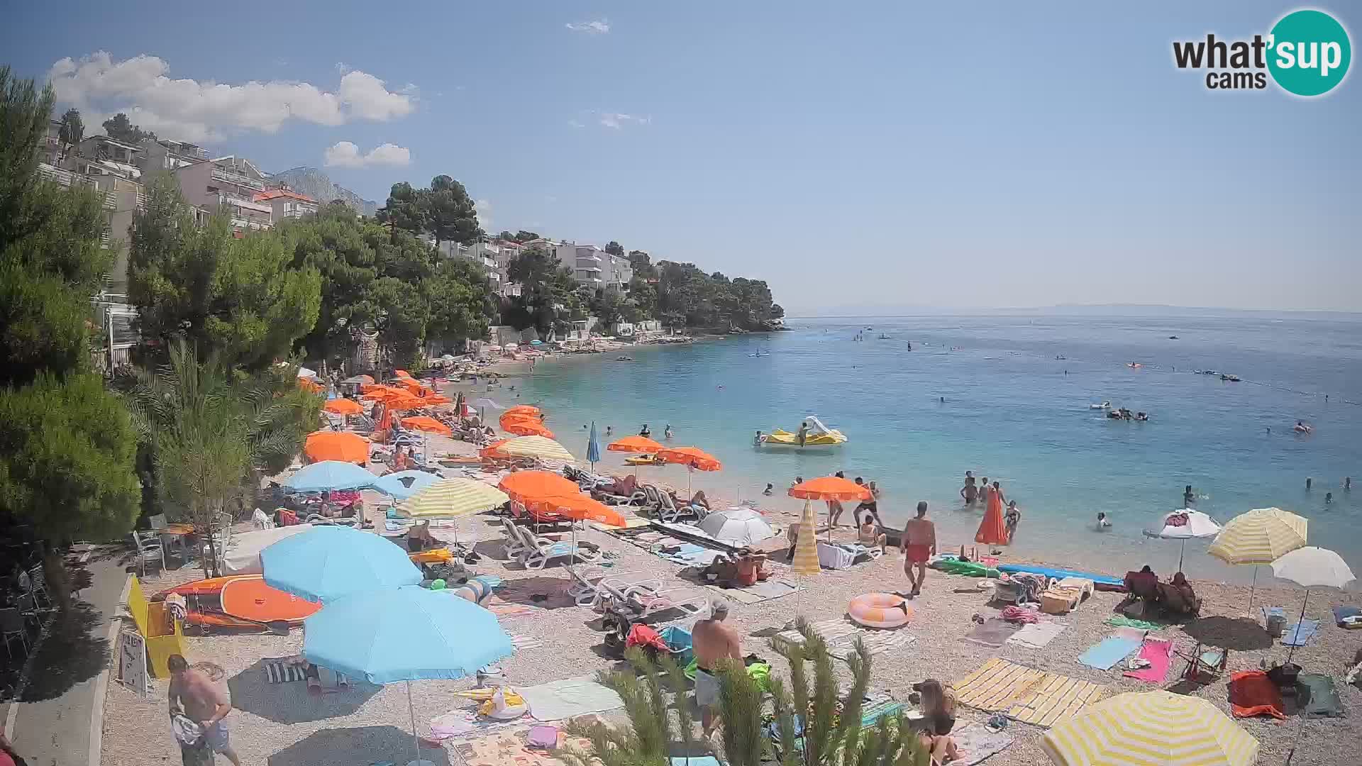 Webcam Plage Lučica Brela – Vue en direct sur la côte adriatique