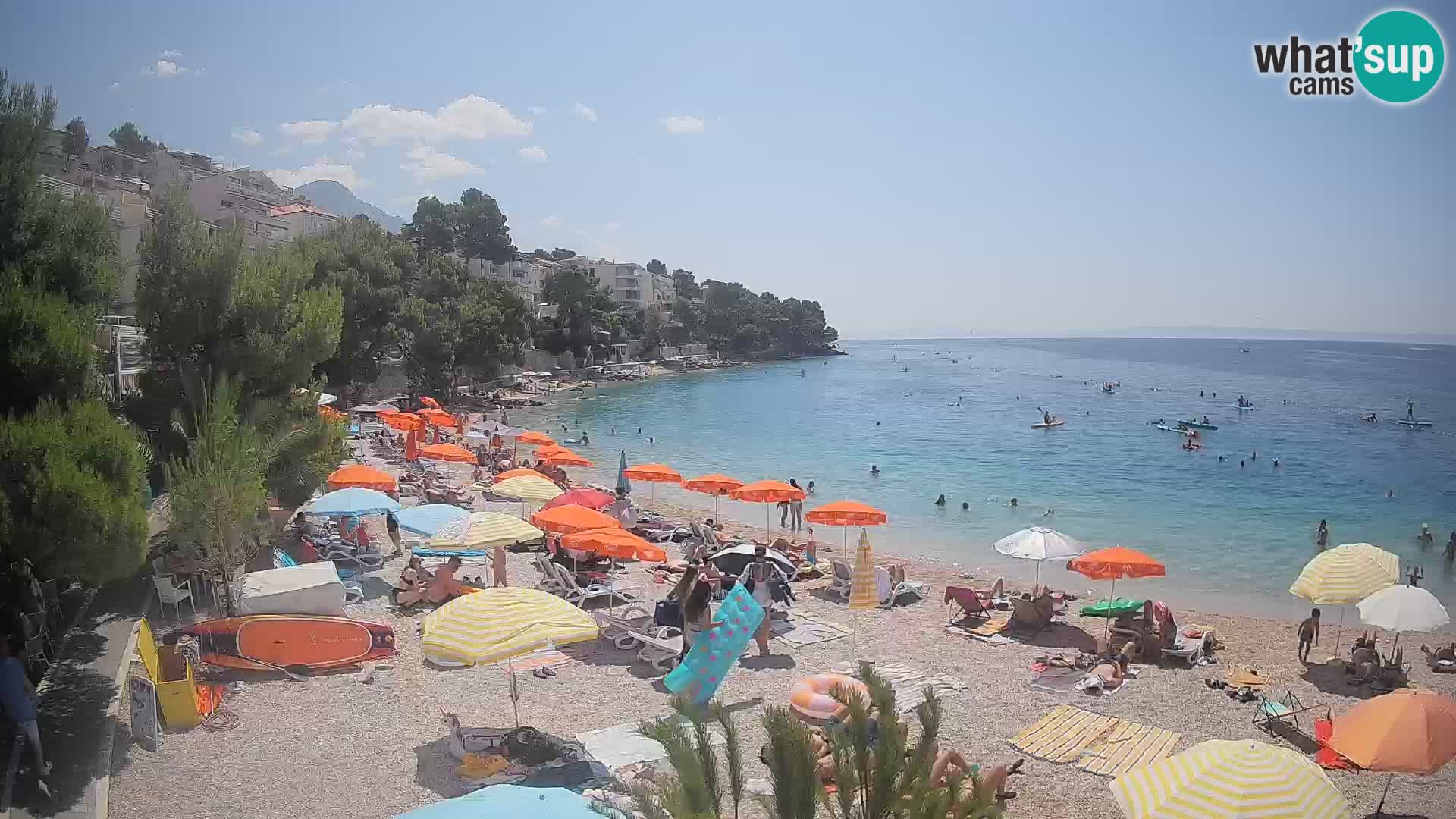 Webcam Lučica Strand Beach Brela – Liveblick von der Adriaküste