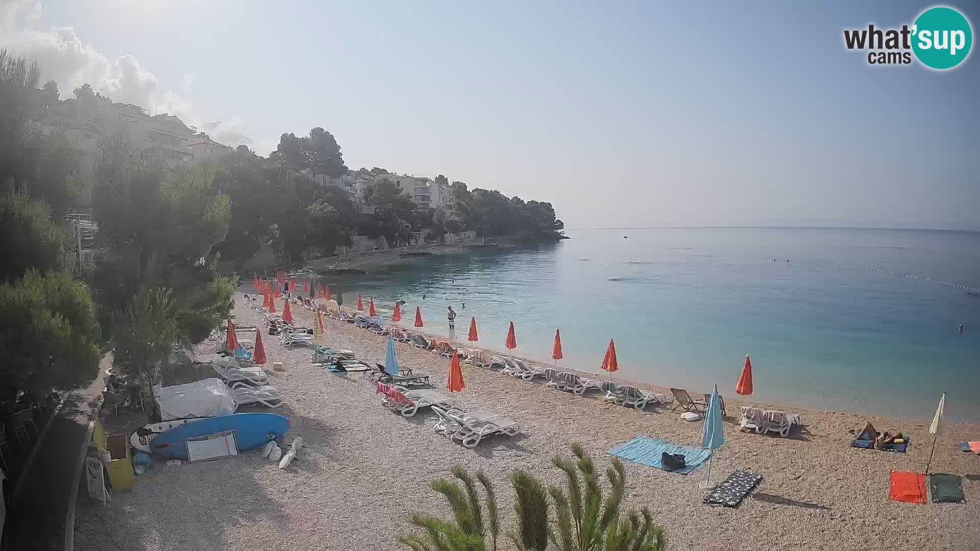 Webcam Lučica Strand Beach Brela – Liveblick von der Adriaküste