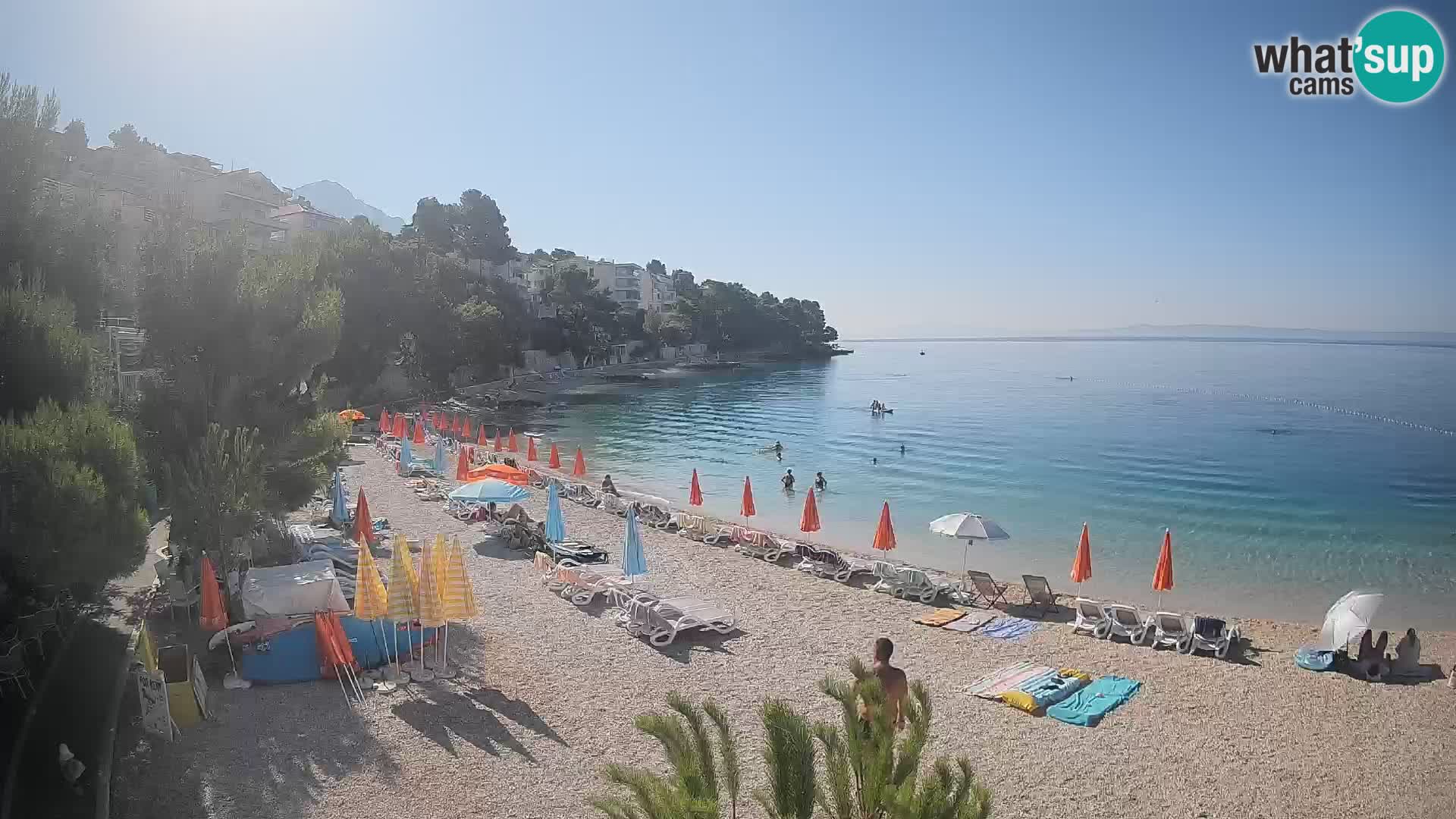 Webcam Plage Lučica Brela – Vue en direct sur la côte adriatique