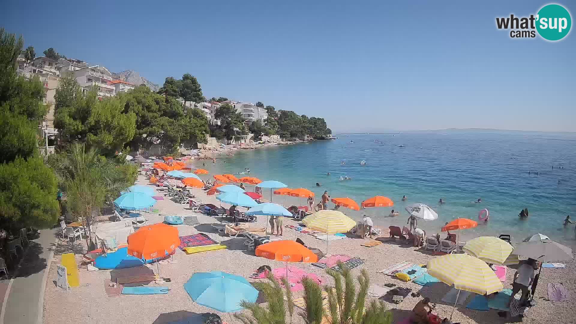 Webcam Plage Lučica Brela – Vue en direct sur la côte adriatique