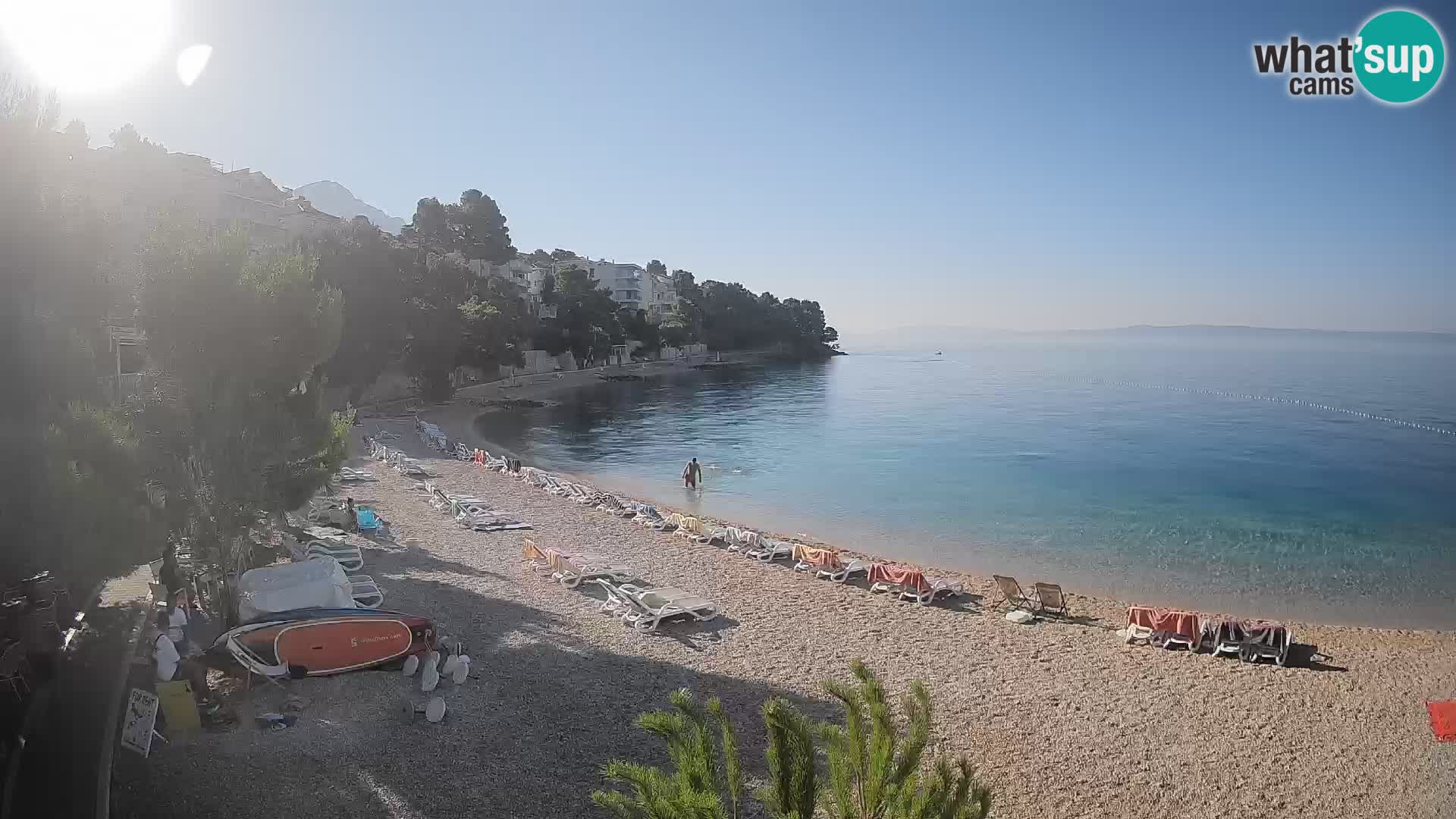Webcam Lučica Strand Beach Brela – Liveblick von der Adriaküste