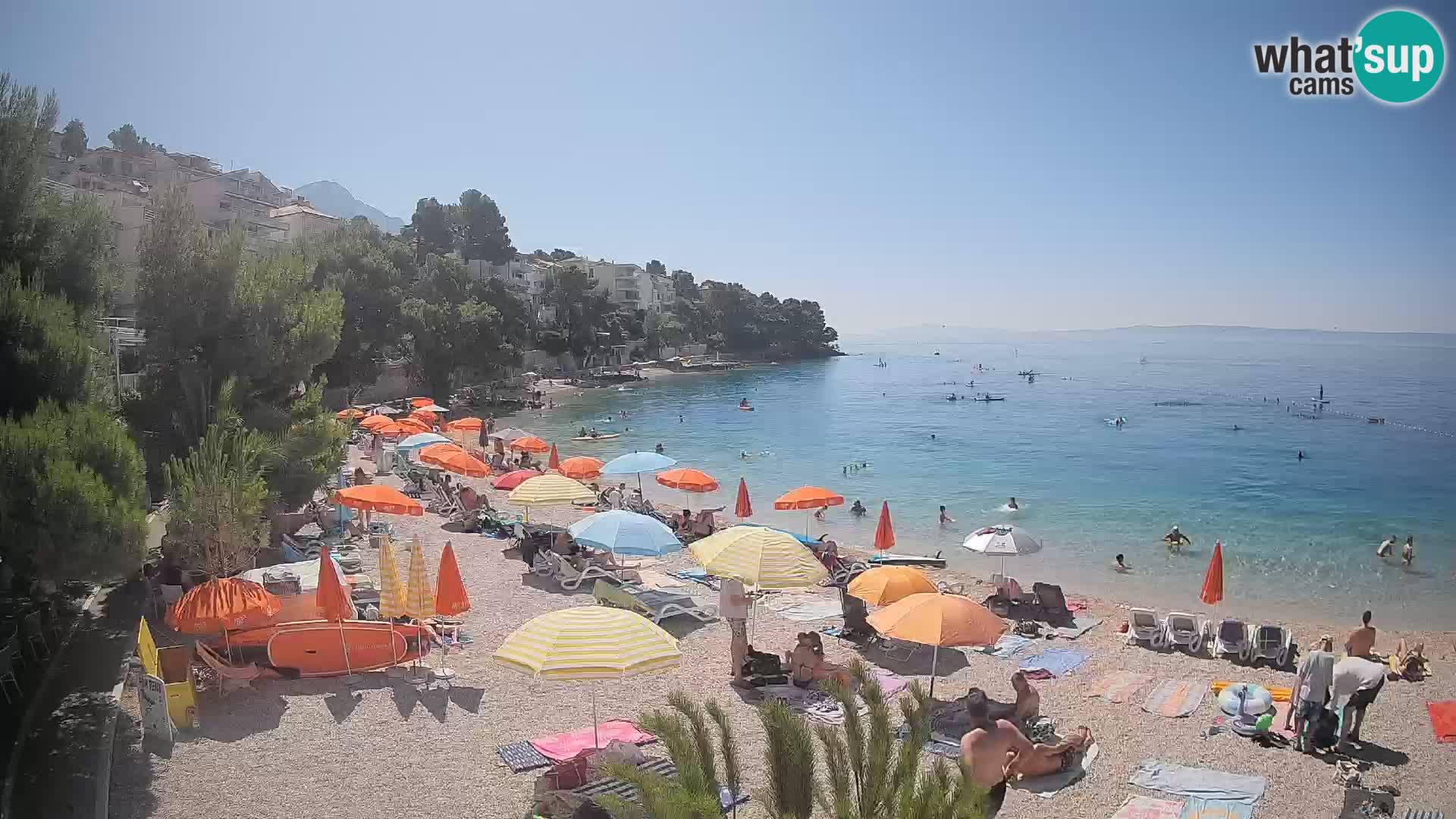 Webcam Plage Lučica Brela – Vue en direct sur la côte adriatique
