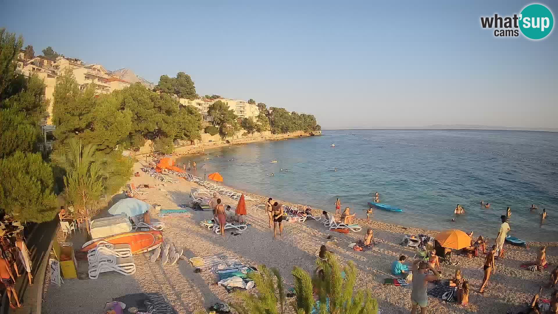Spletna kamera Plaža Lučica Brela – Pogled v živo na Jadransko obalo