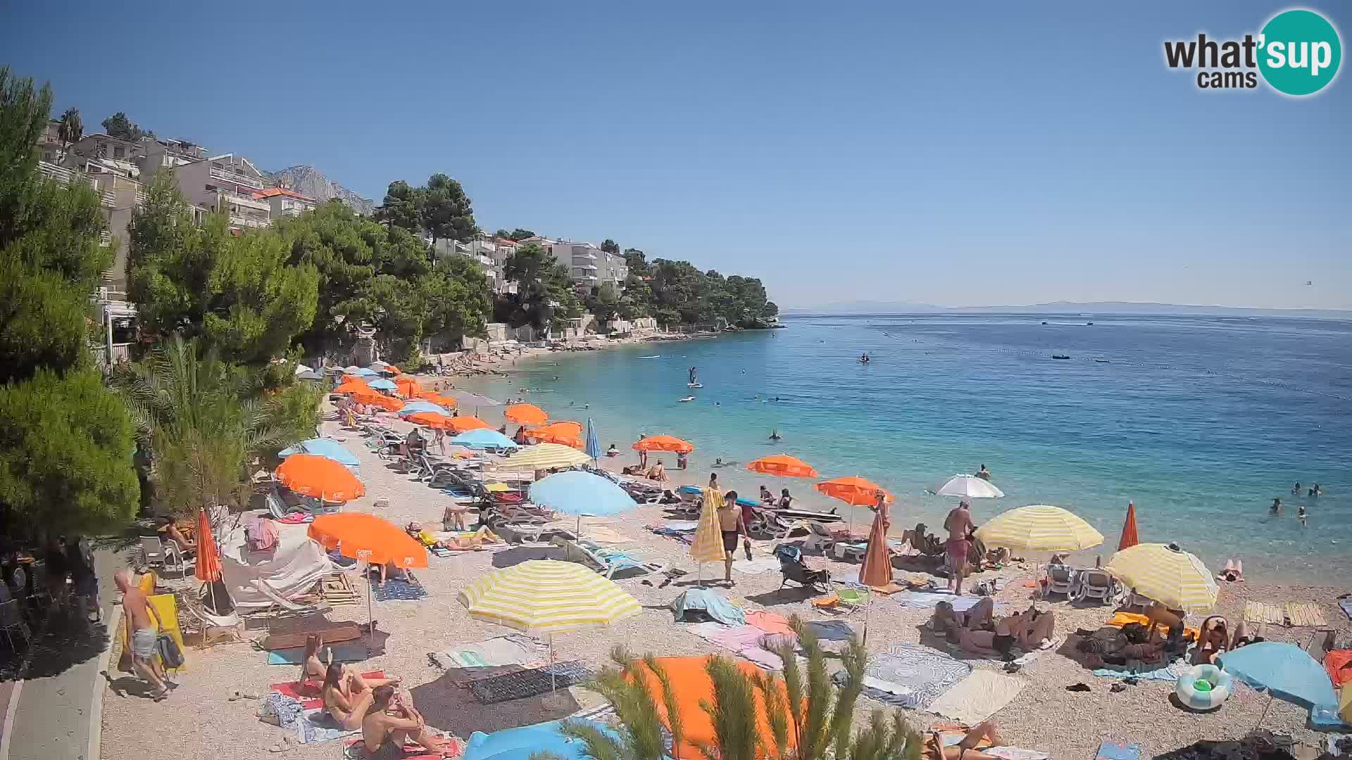 Spletna kamera Plaža Lučica Brela – Pogled v živo na Jadransko obalo