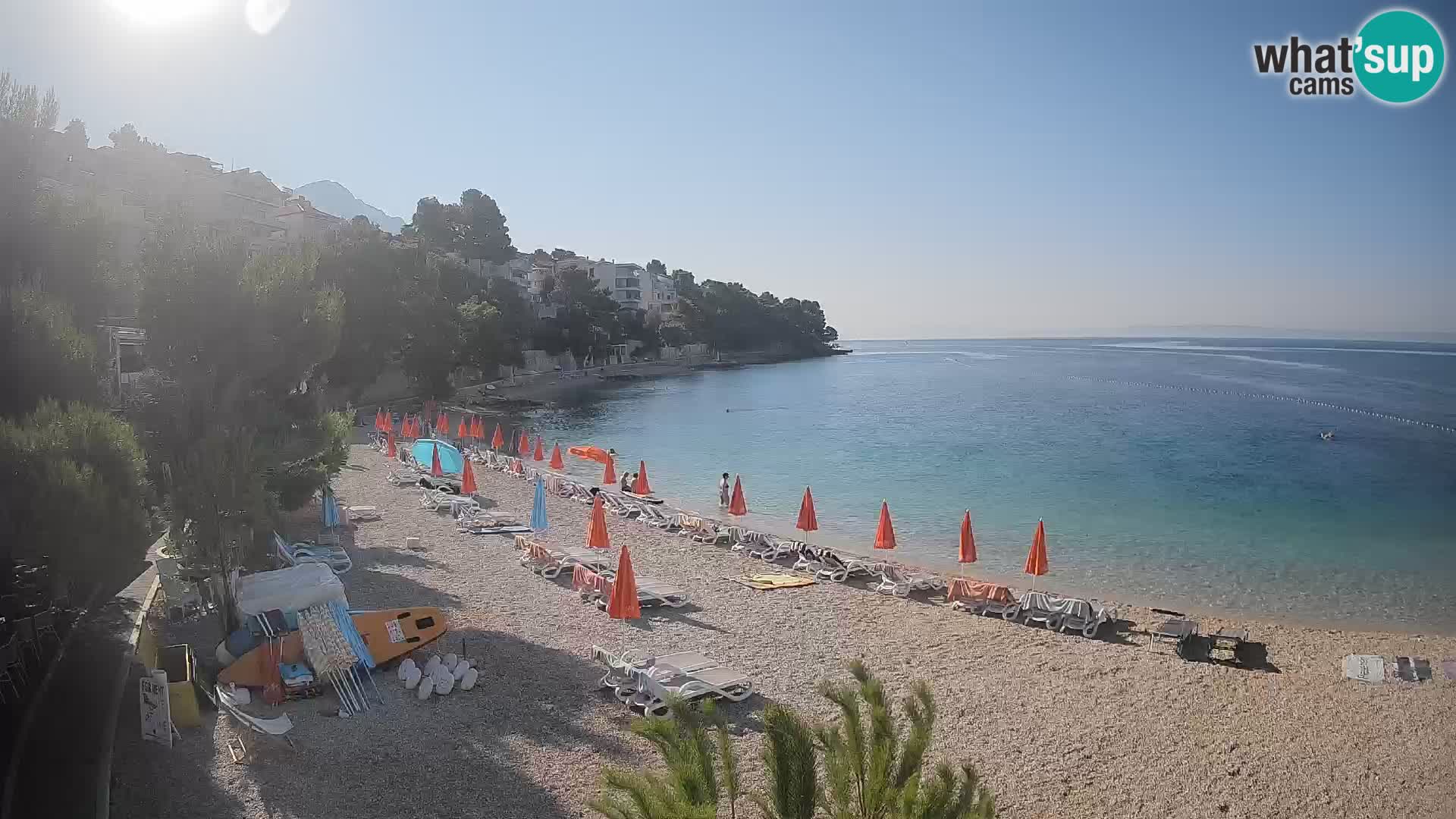 Spletna kamera Plaža Lučica Brela – Pogled v živo na Jadransko obalo