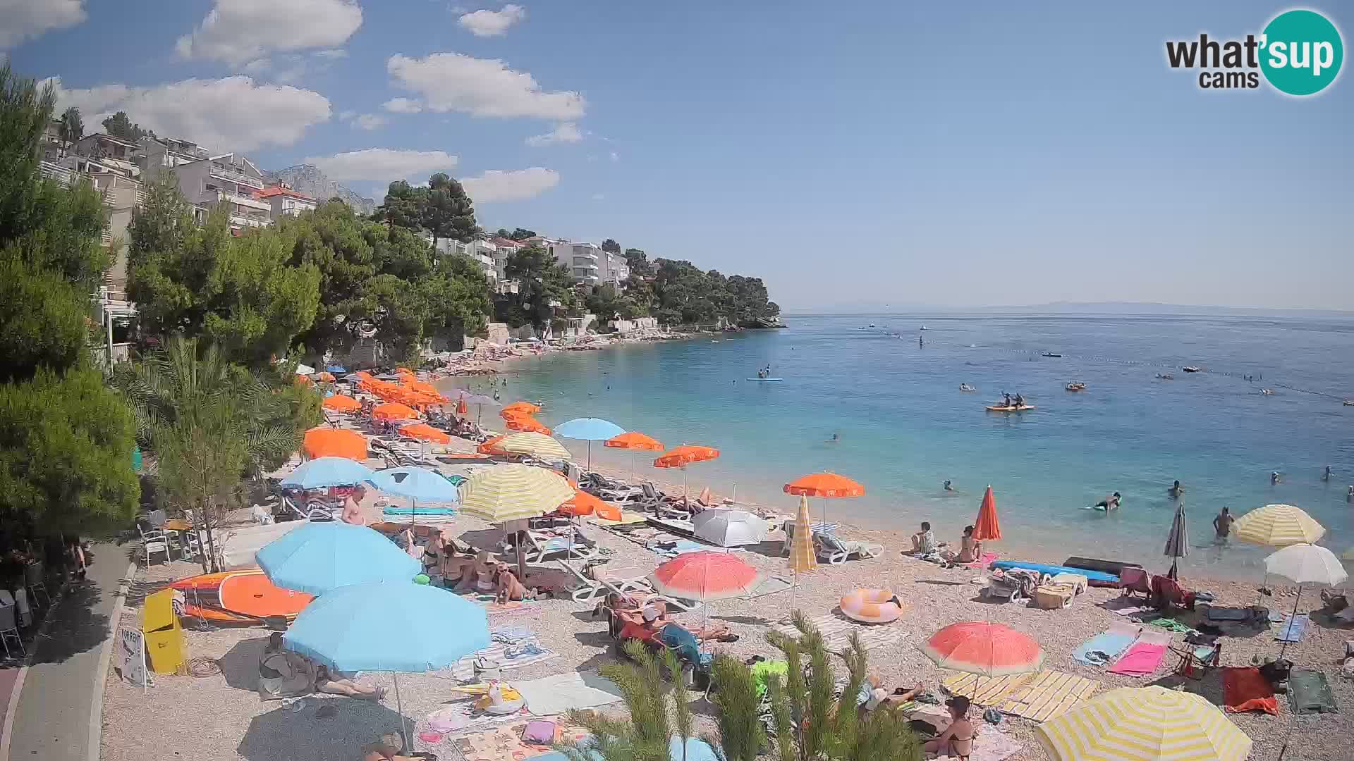 Spletna kamera Plaža Lučica Brela – Pogled v živo na Jadransko obalo
