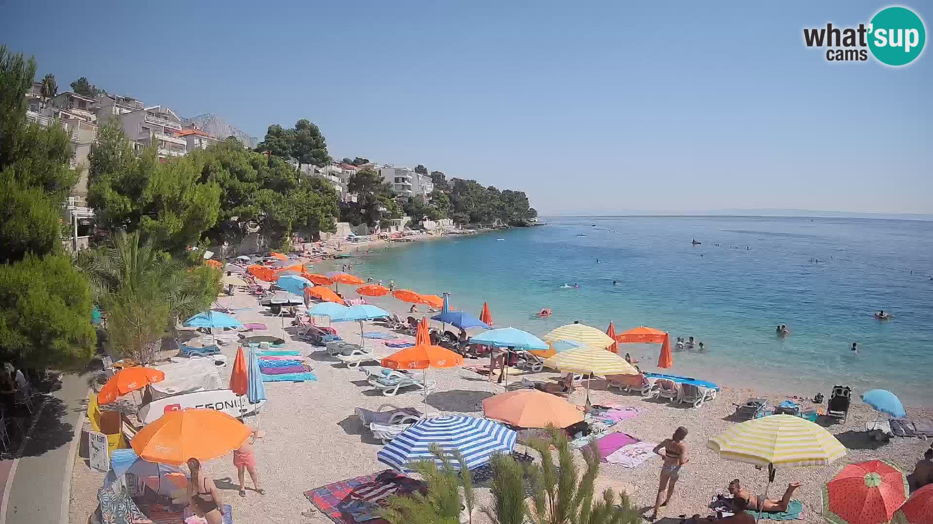 Webcam Spiaggia Lučica Brela – Vista live sulla costa adriatica