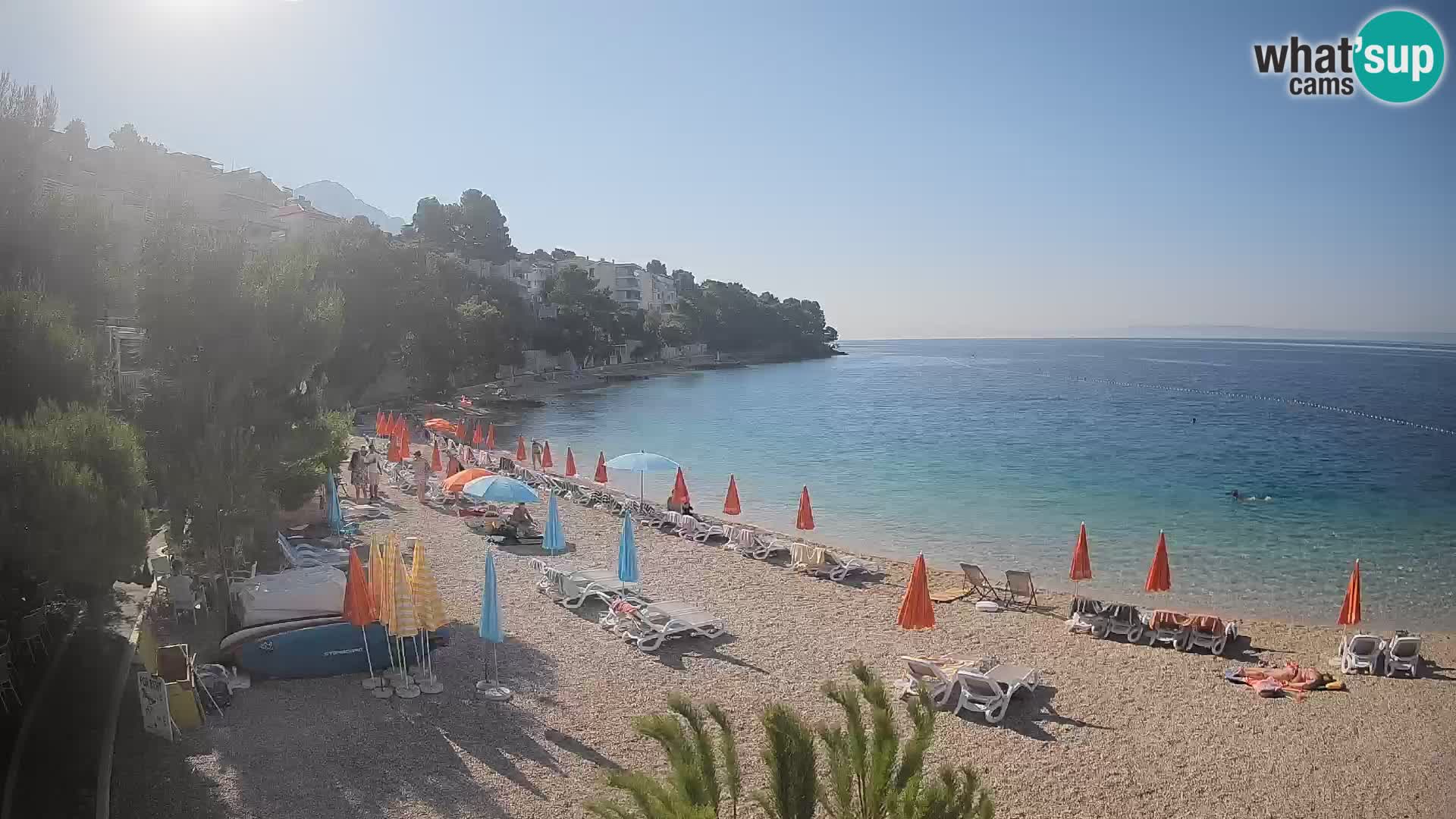 Webcam Spiaggia Lučica Brela – Vista live sulla costa adriatica