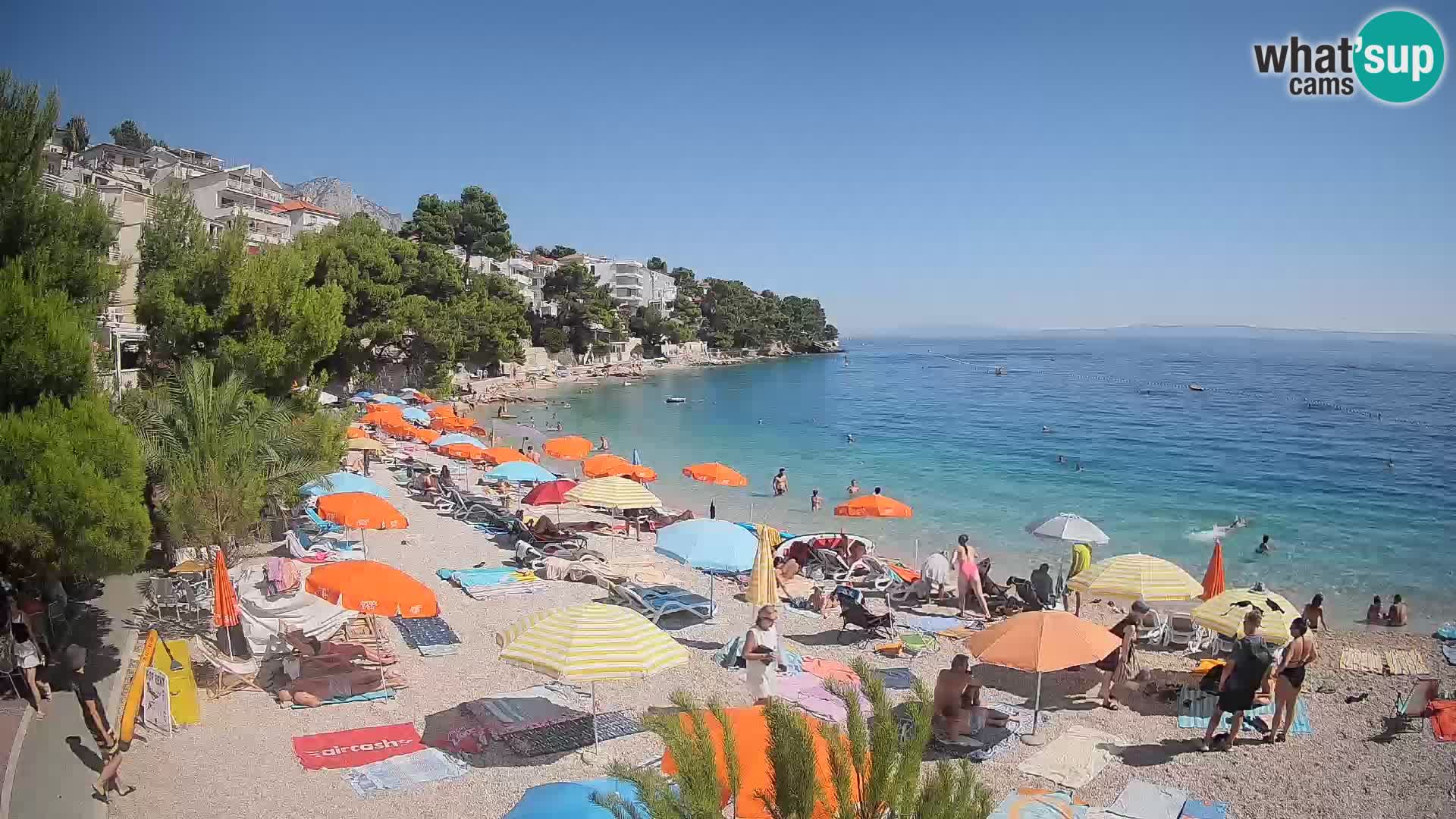 Webcam Lučica Strand Beach Brela – Liveblick von der Adriaküste