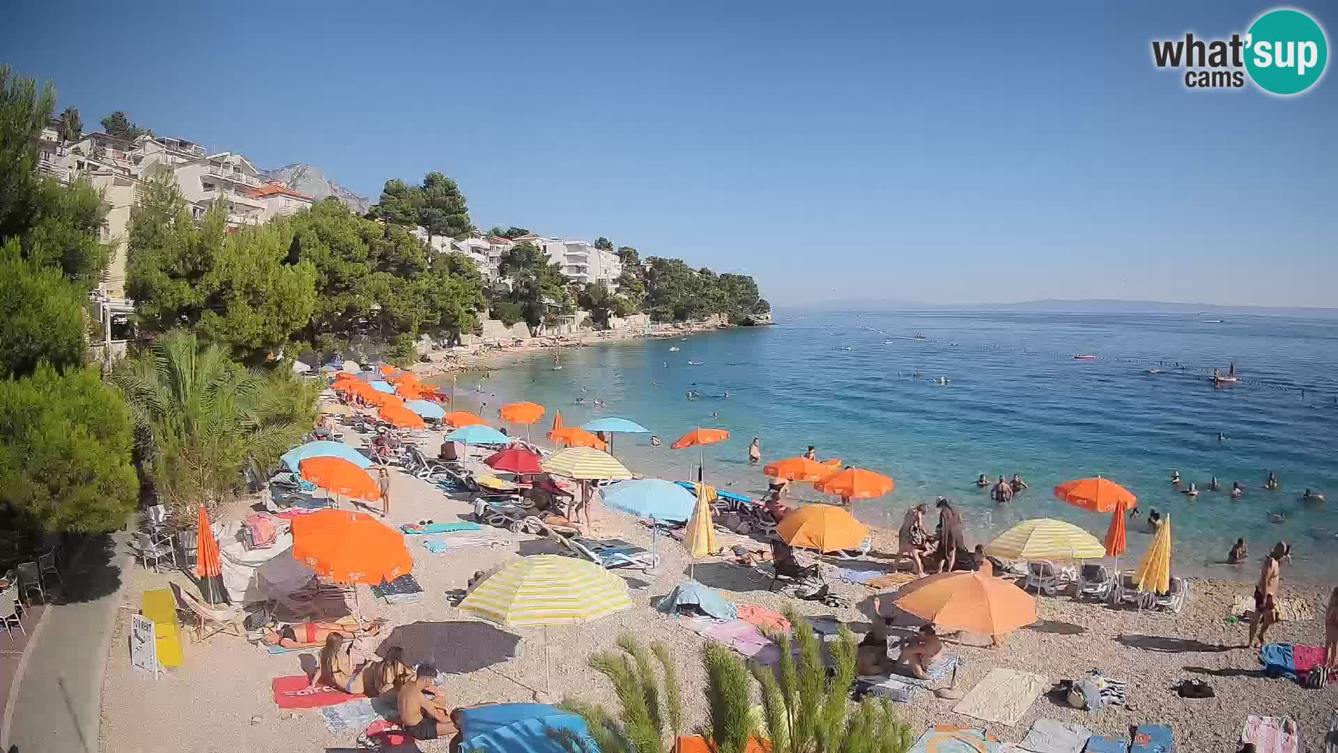Webcam Lučica Strand Beach Brela – Liveblick von der Adriaküste