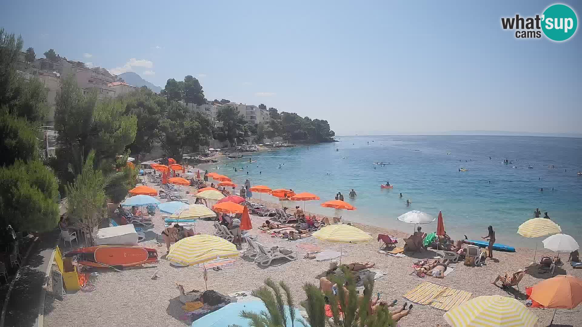 Spletna kamera Plaža Lučica Brela – Pogled v živo na Jadransko obalo