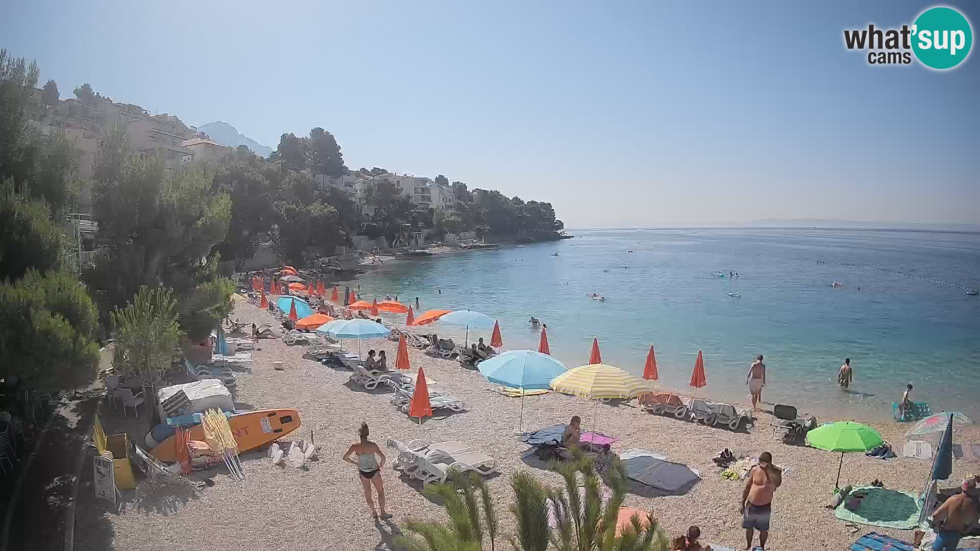 Webcam Plage Lučica Brela – Vue en direct sur la côte adriatique