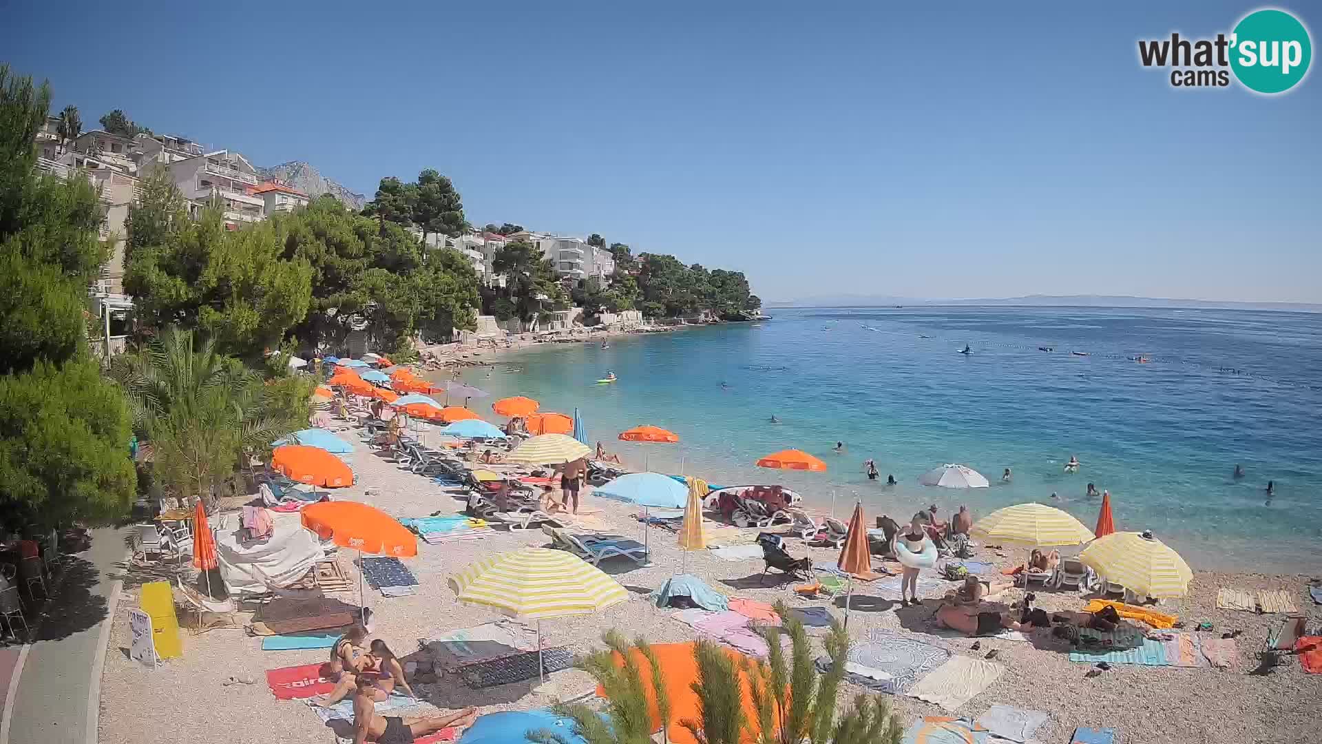 Webcam Lučica Strand Beach Brela – Liveblick von der Adriaküste