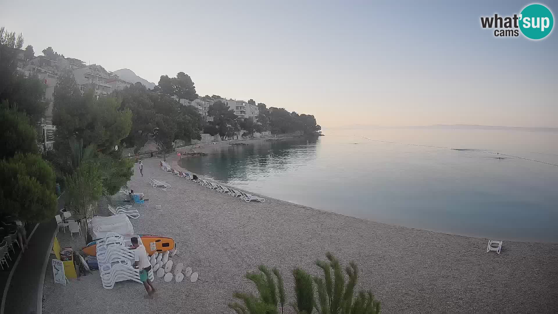 Webcam Lučica Strand Beach Brela – Liveblick von der Adriaküste