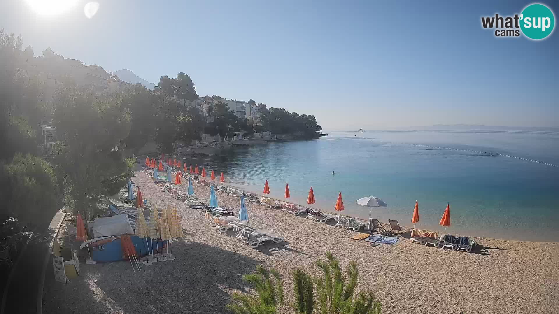 Webcam Plage Lučica Brela – Vue en direct sur la côte adriatique