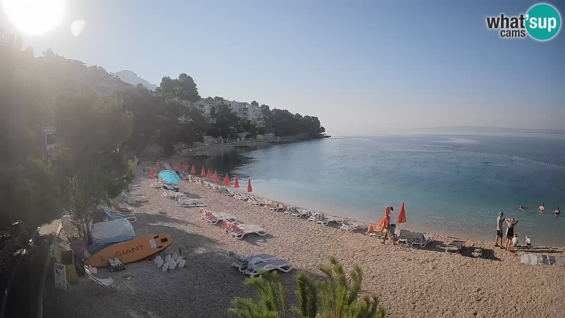 Webcam Plage Lučica Brela – Vue en direct sur la côte adriatique
