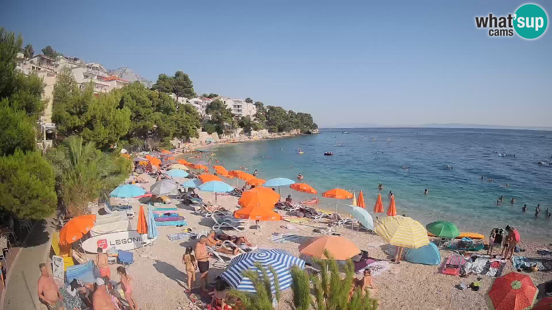 Webcam Lučica Strand Beach Brela – Liveblick von der Adriaküste