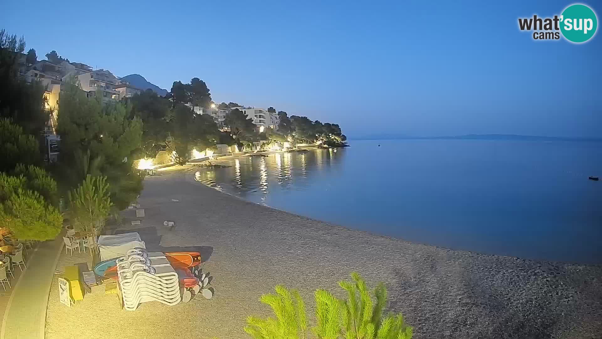 Spletna kamera Plaža Lučica Brela – Pogled v živo na Jadransko obalo