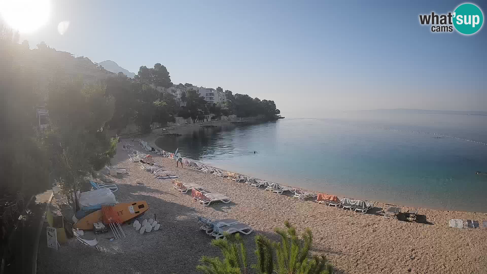 Webcam Lučica Strand Beach Brela – Liveblick von der Adriaküste