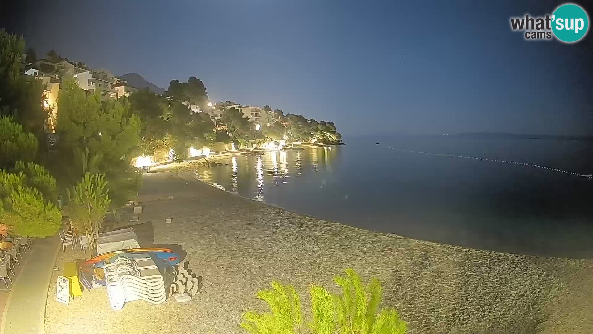 Web kamera Plaža Lučica Brela – Pogled uživo na jadransku obalu