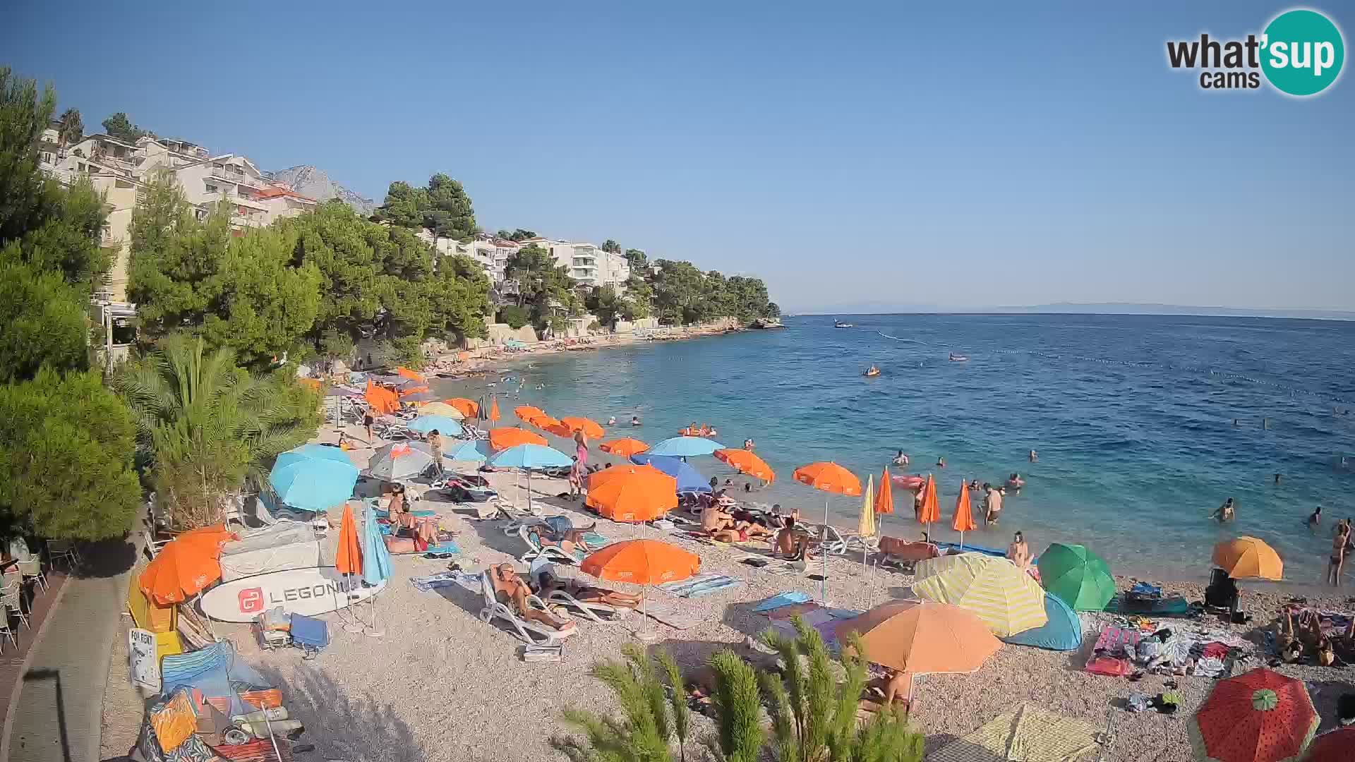 Webcam Lučica Strand Beach Brela – Liveblick von der Adriaküste