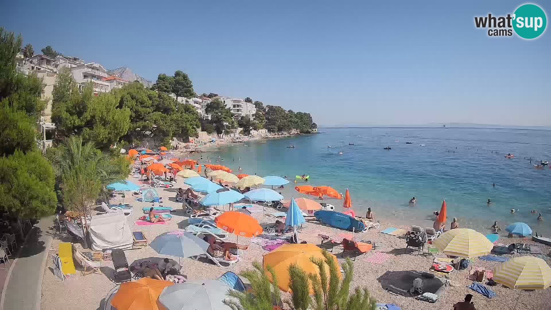 Webcam Spiaggia Lučica Brela – Vista live sulla costa adriatica