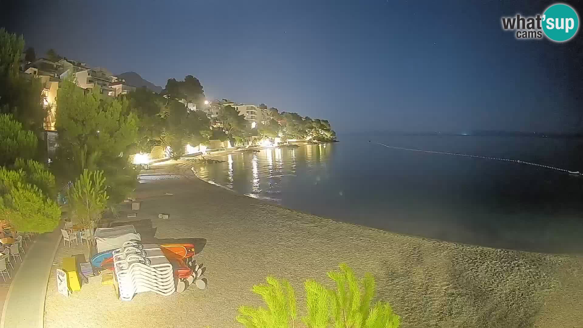 Spletna kamera Plaža Lučica Brela – Pogled v živo na Jadransko obalo