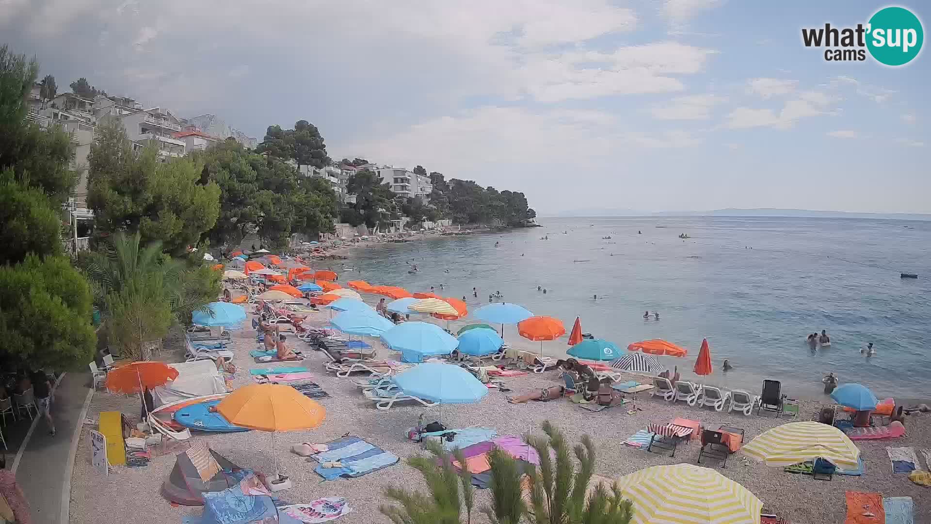 Spletna kamera Plaža Lučica Brela – Pogled v živo na Jadransko obalo