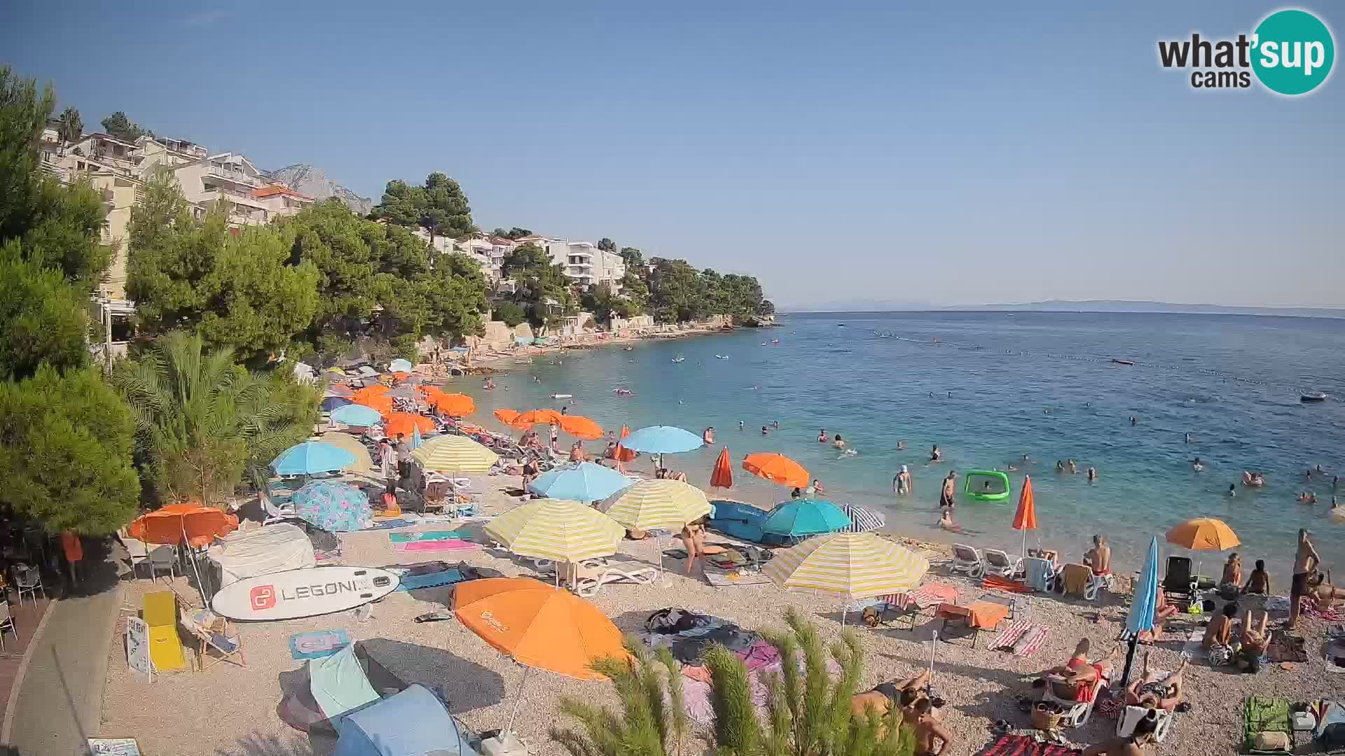 Webcam Lučica Strand Beach Brela – Liveblick von der Adriaküste