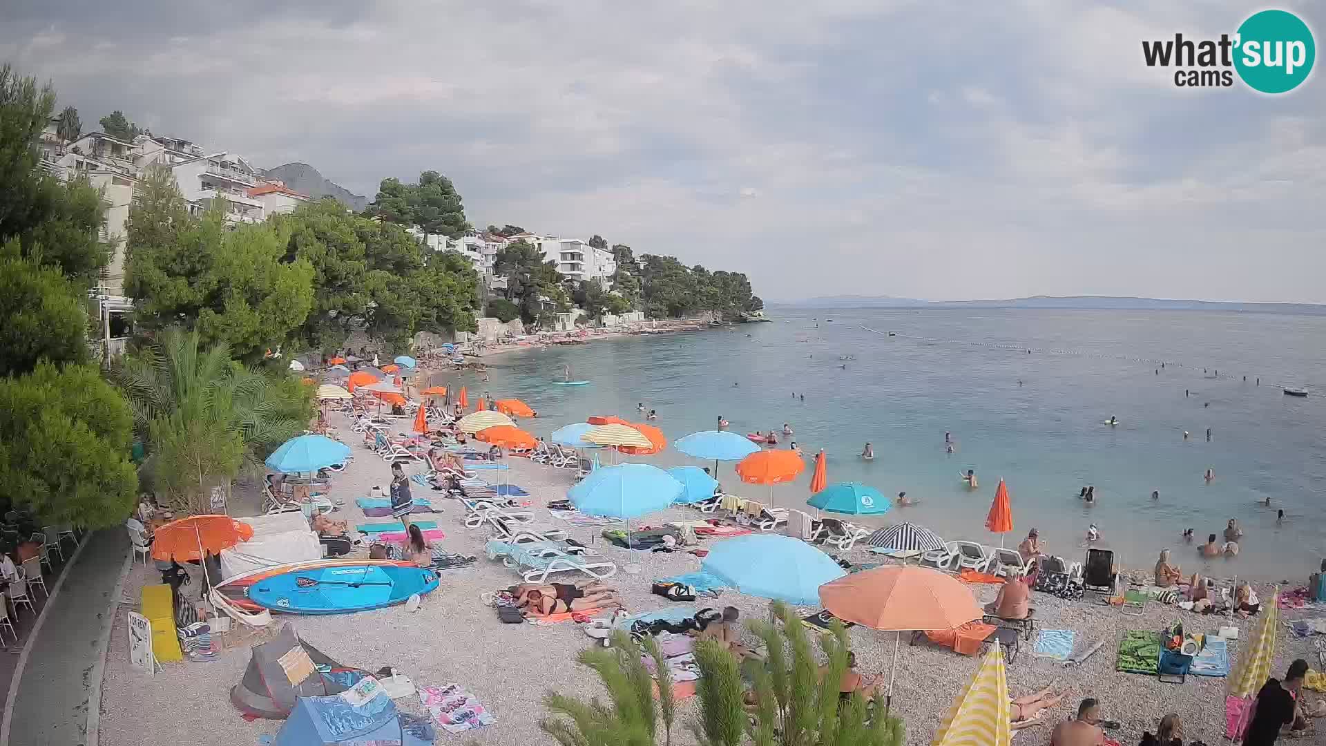Webcam Plage Lučica Brela – Vue en direct sur la côte adriatique