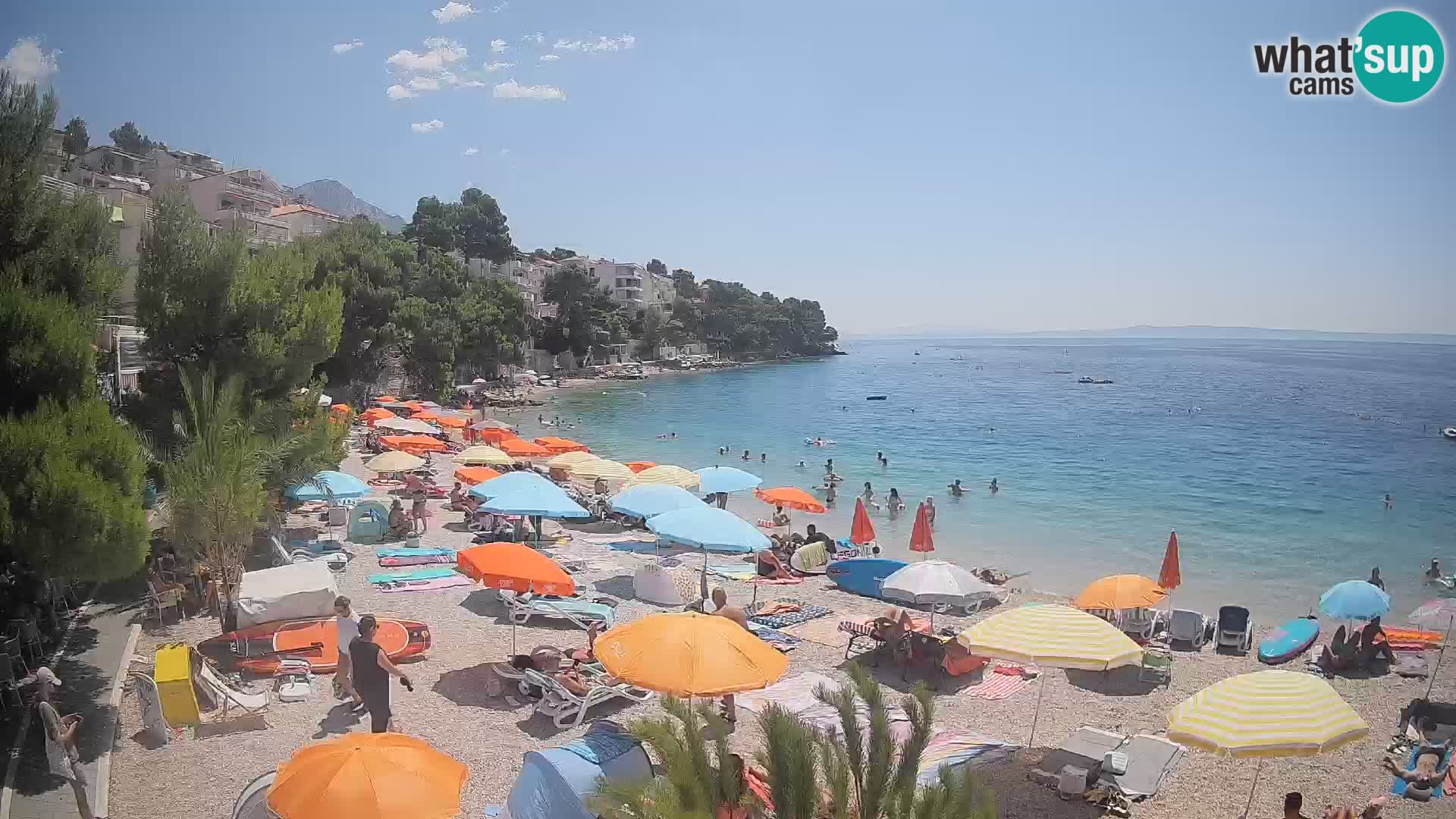 Webcam Lučica Strand Beach Brela – Liveblick von der Adriaküste
