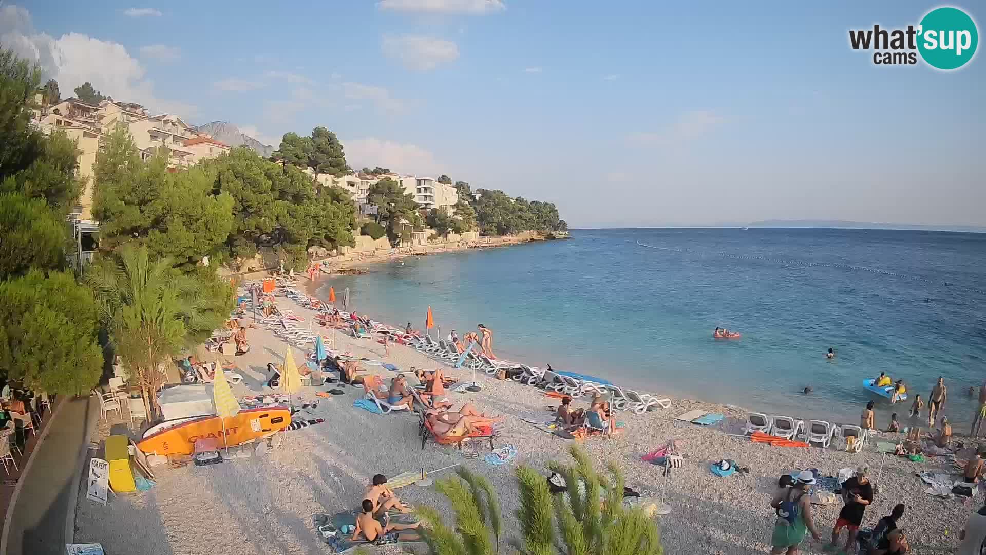 Web kamera Plaža Lučica Brela – Pogled uživo na jadransku obalu