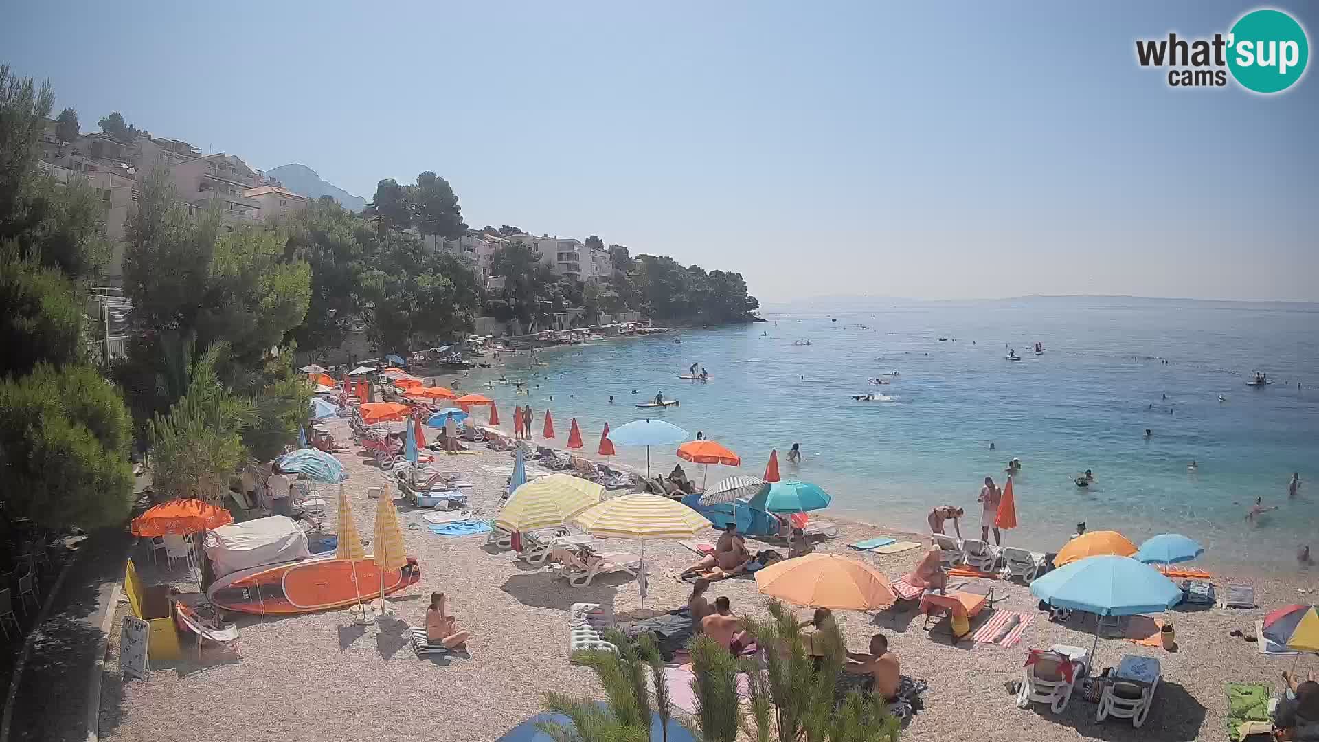 Spletna kamera Plaža Lučica Brela – Pogled v živo na Jadransko obalo