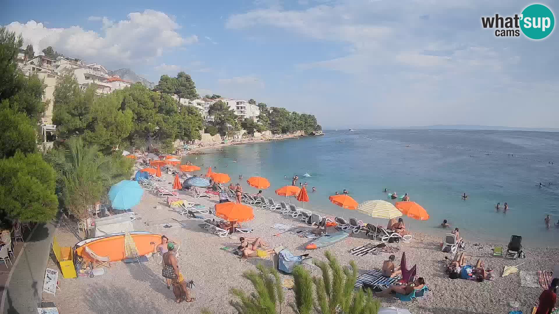 Webcam Lučica Strand Beach Brela – Liveblick von der Adriaküste