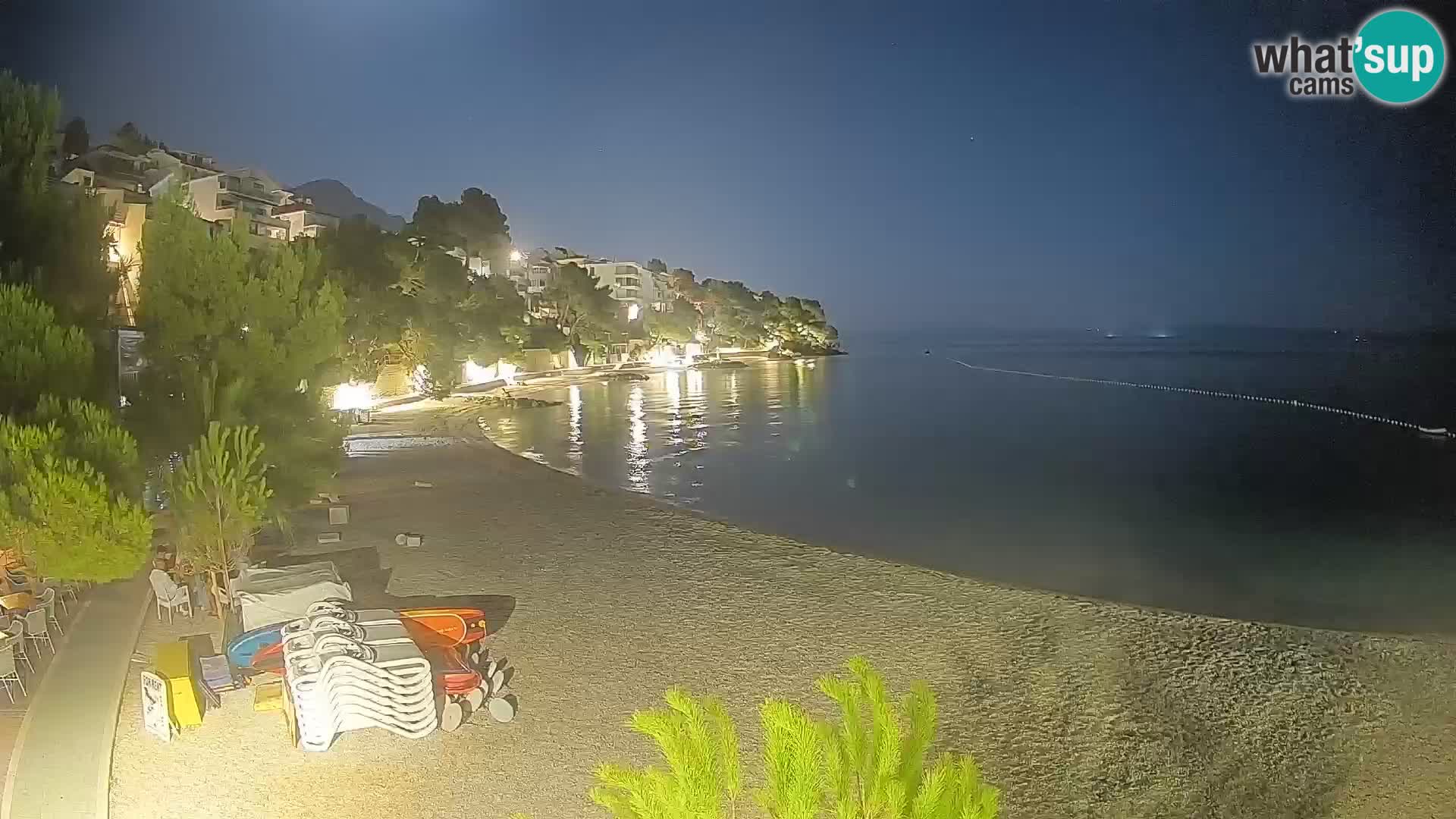 Webcam Lučica Strand Beach Brela – Liveblick von der Adriaküste
