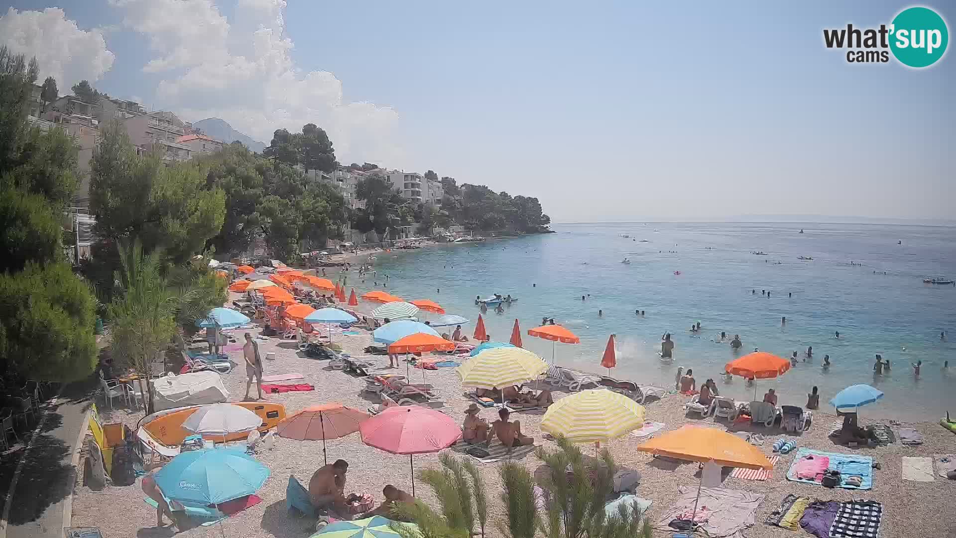 Webcam Lučica Strand Beach Brela – Liveblick von der Adriaküste