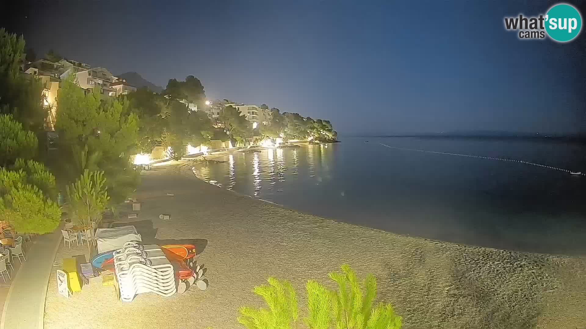 Webcam Lučica Strand Beach Brela – Liveblick von der Adriaküste